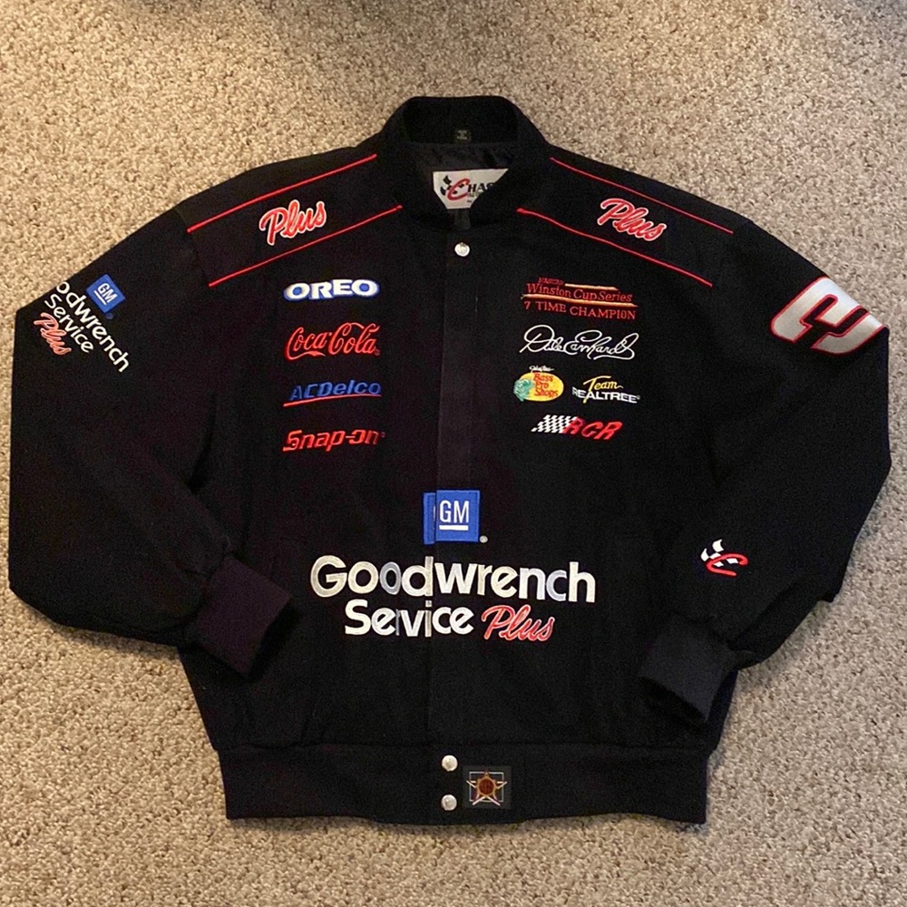 Vintage, collectible Dale Earnhardt #3 Pit Crew Jacket, size L, black.